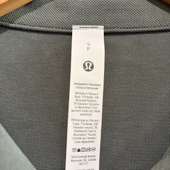 Lululemon Softstreme Pique Oversized Long-Sleeve Polo Shirt Palm Deco SZ S - Picture 7 of 13